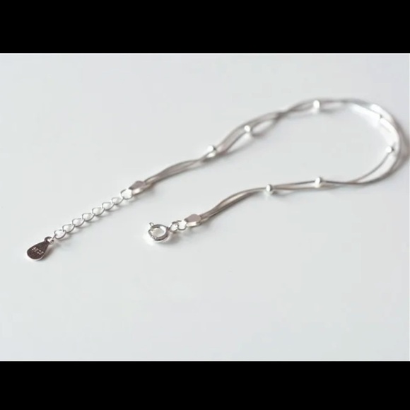New Sterling Silver Double Strand Chain Bracelet - Picture 2 of 8